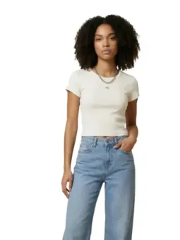 Calvin Klein Damen T-Shirt Beige mieten - Flex-Fashion Shop