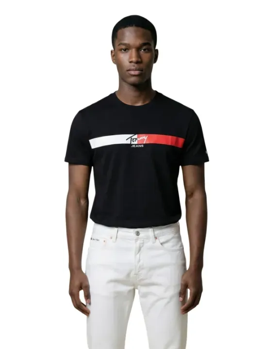Tommy Hilfiger Jeans Herren T-Shirt Schwarz | online kaufen