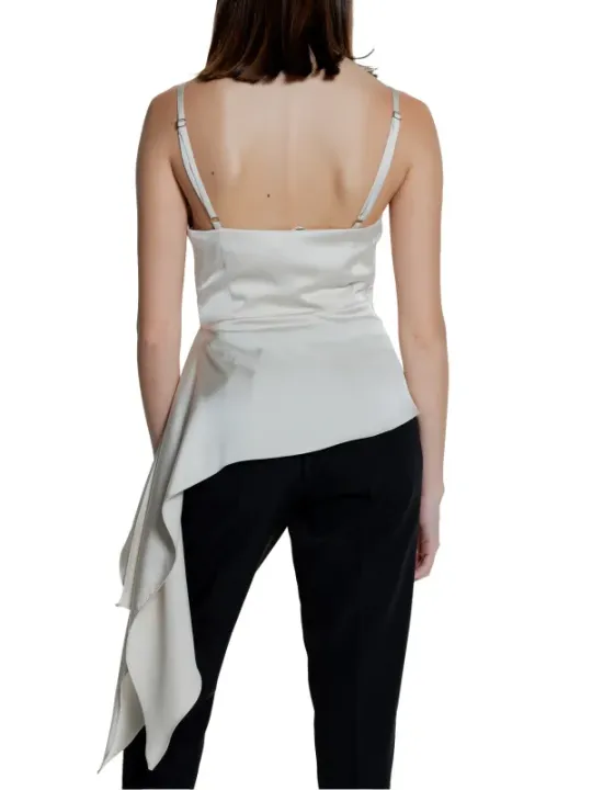 Seidenärmelloses Top mit V-Ausschnitt