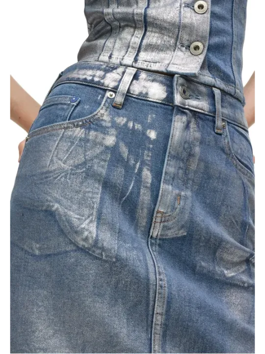 Karl Lagerfeld Jeans Damen Rock Azurblau | online kaufen