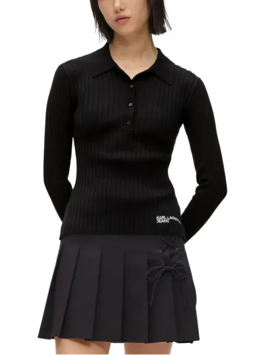 Karl Lagerfeld Jeans Damen Polo Schwarz | online kaufen