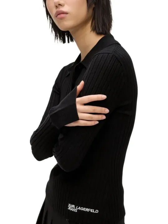 Karl Lagerfeld Jeans Damen Polo Schwarz | online kaufen