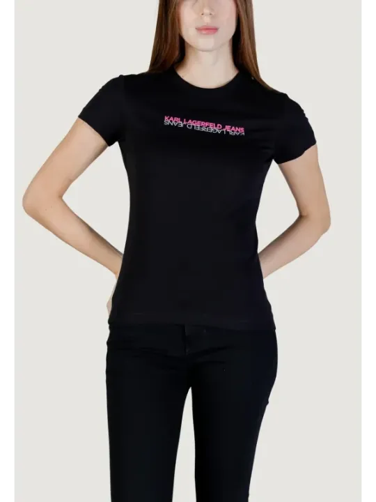 Karl Lagerfeld Jeans Damen T-Shirt Schwarz | online kaufen