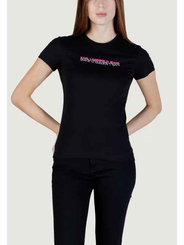 Karl Lagerfeld Jeans Damen T-Shirt Schwarz | online kaufen
