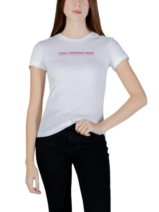 Karl Lagerfeld Jeans Damen T-Shirt Weiß | online kaufen