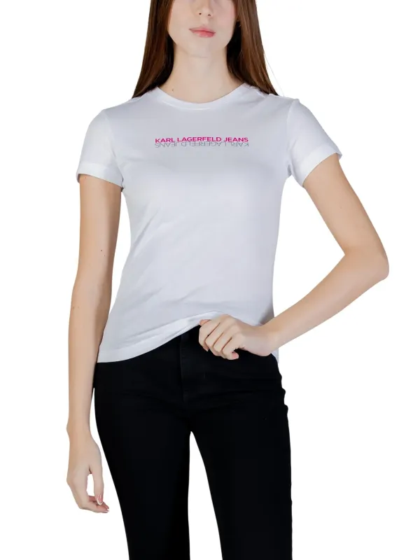 Karl Lagerfeld Jeans Damen T-Shirt Weiß | online kaufen