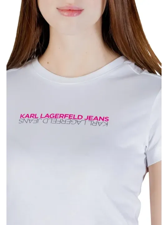 Karl Lagerfeld Jeans Damen T-Shirt Weiß | online kaufen