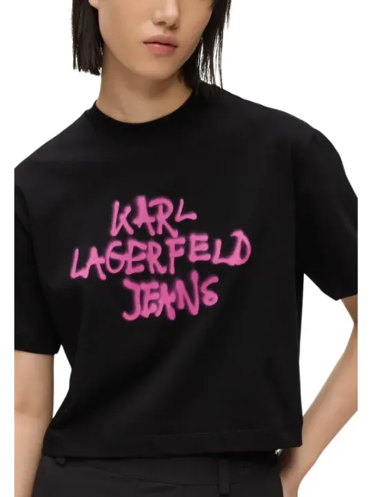 Karl Lagerfeld Jeans Damen T-Shirt Schwarz | online kaufen