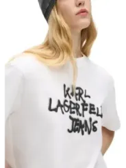 Karl Lagerfeld Jeans Damen T-Shirt Weiß | online kaufen