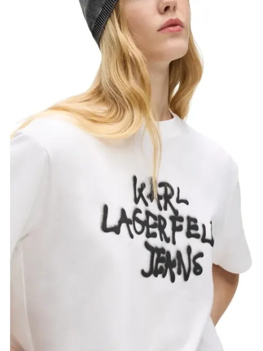 Karl Lagerfeld Jeans Damen T-Shirt Weiß | online kaufen