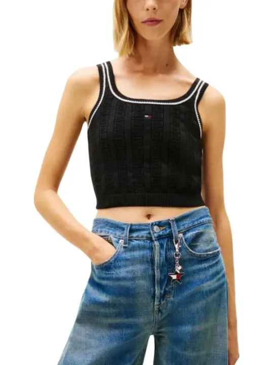 Tommy Hilfiger Jeans Damen Top Schwarz | online kaufen