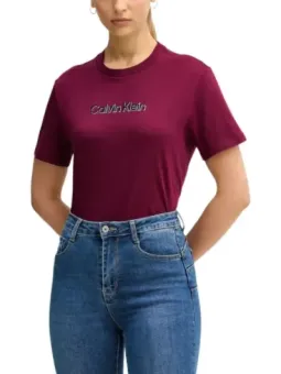 Miete Calvin Klein Damen T-Shirt Bordeaux – Flex-Fashion
