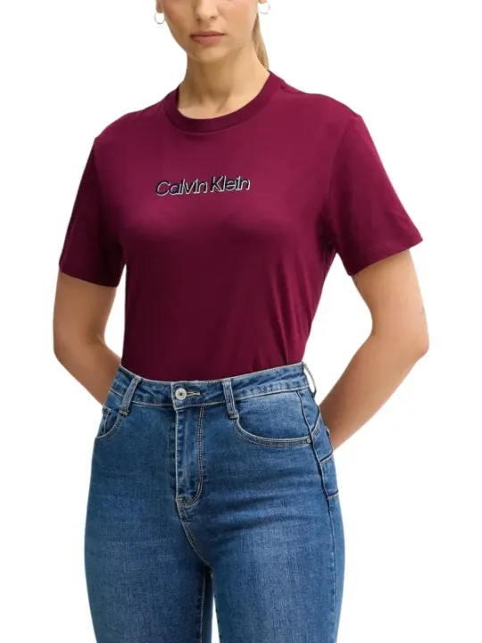 Calvin Klein Jeans Damen T-Shirt Bordeaux | online kaufen