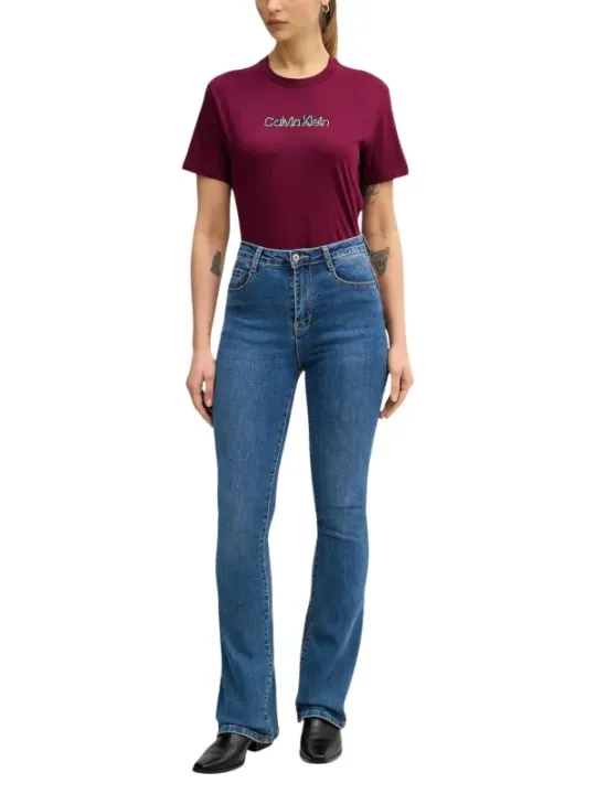Calvin Klein Jeans Damen T-Shirt Bordeaux | online kaufen
