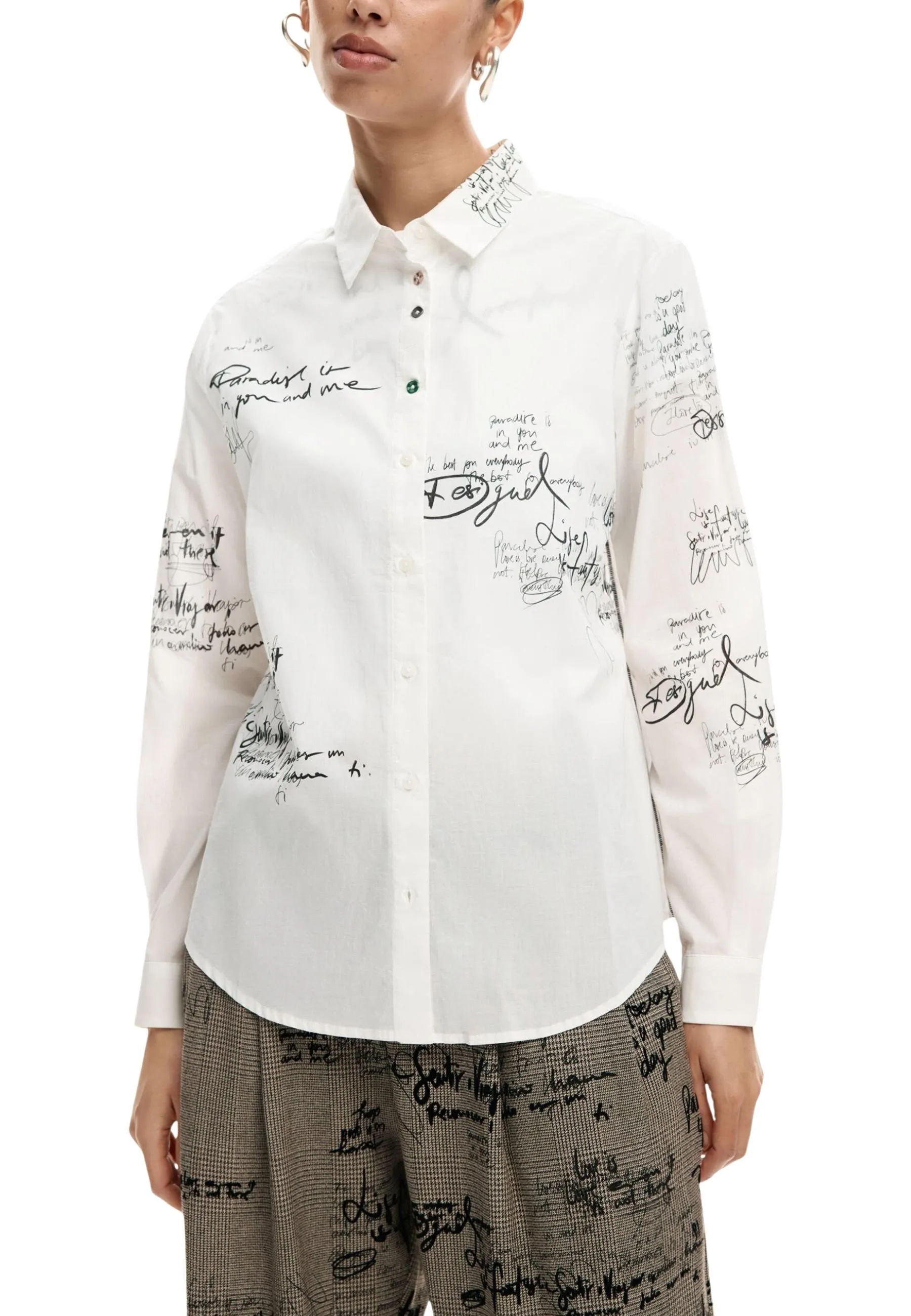 Desigual Damen Hemd Weiß 506323