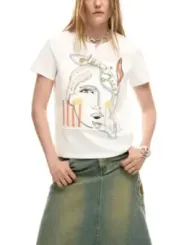 Desigual Damen T-Shirt Weiß | online kaufen