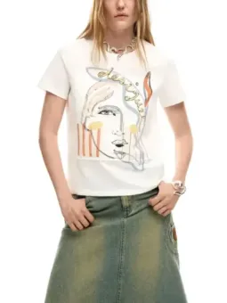 Desigual Damen T-Shirt Weiß mieten – Flex-Fashion Verleih