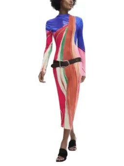 Desigual Damen Kleid Fuchsinrot mieten – Flex-Fashion Verleih