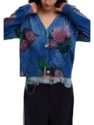 Desigual Damen Cardigan Blau | online kaufen