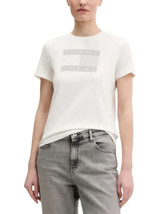 Tommy Hilfiger Jeans Damen T-Shirt Weiß | online kaufen