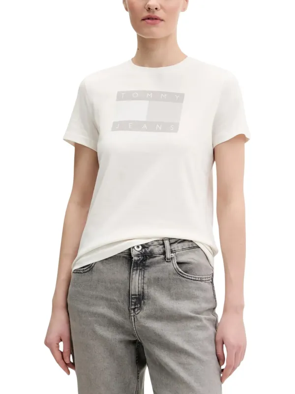 Tommy Hilfiger Jeans Damen T-Shirt Weiß | online kaufen