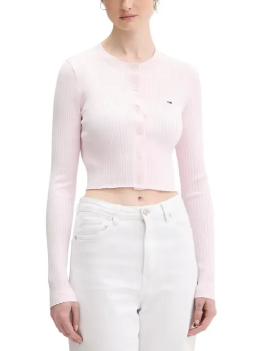 Tommy Hilfiger Jeans Damen Cardigan Rosa | online kaufen