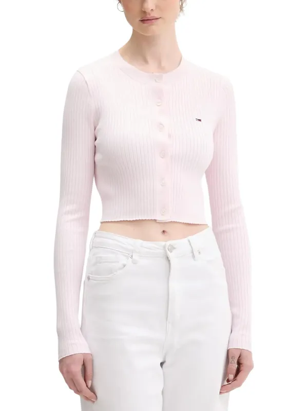 Tommy Hilfiger Jeans Damen Cardigan Rosa | online kaufen