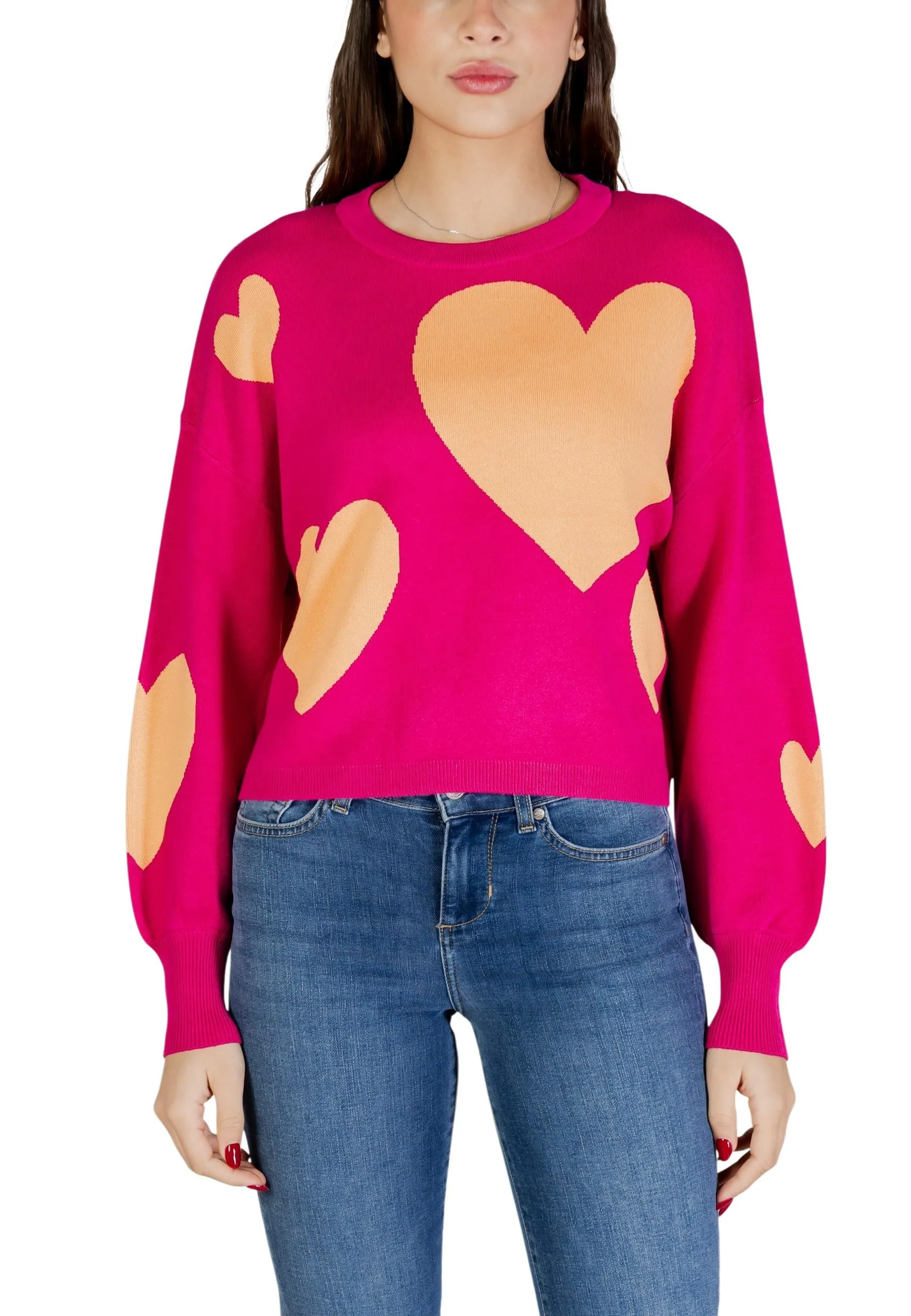 Damen Pullover Fuchsinrot 506094