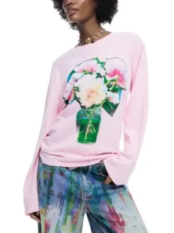 Desigual Damen T-Shirt Rosa mieten | Flex-Fashion Verleih-Shop