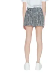 Gestreifte High-Waist Shorts weiß-schwarz