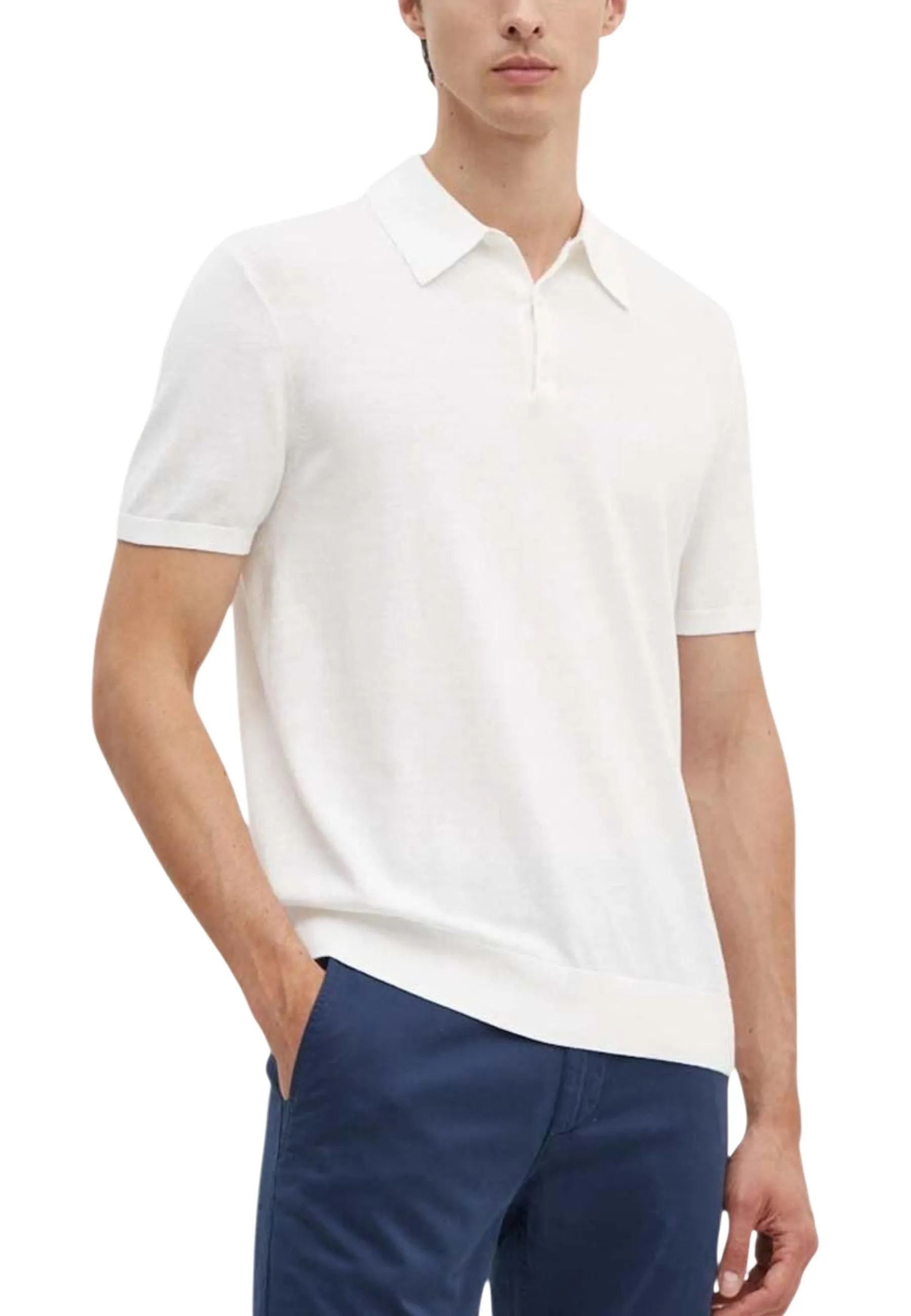 Herren Polo Weiß 504328