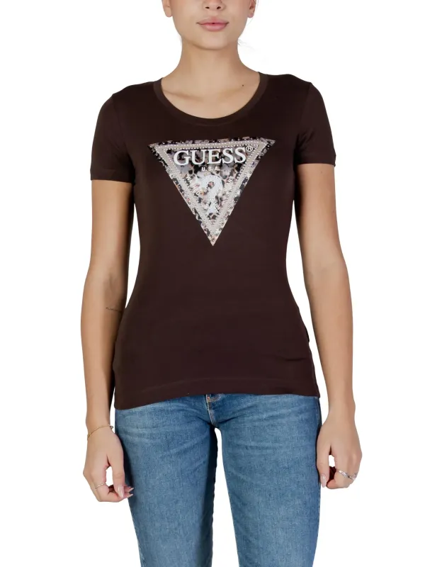 Guess Damen T-Shirt Braun | online kaufen