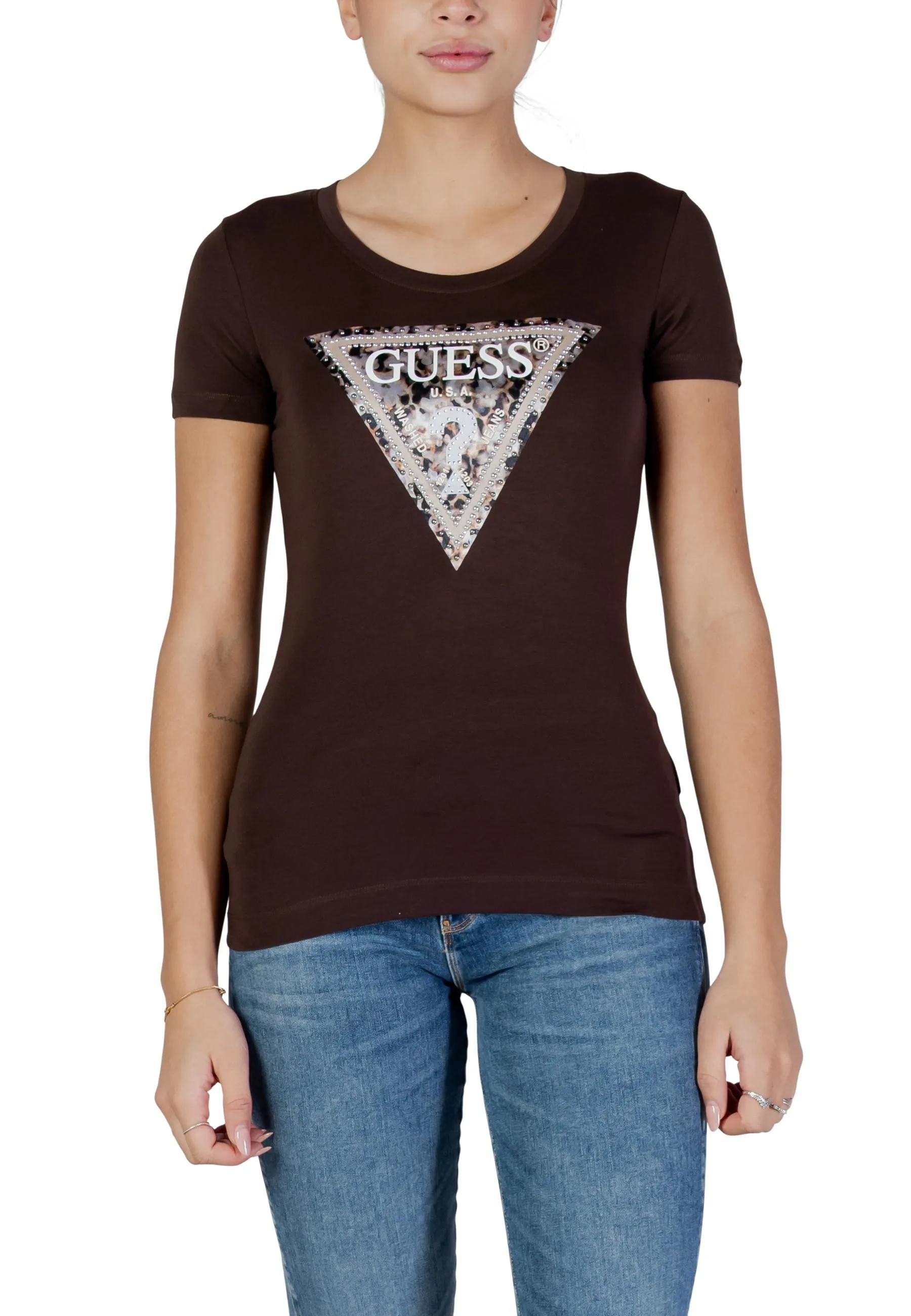Guess Damen T-Shirt Braun 504031