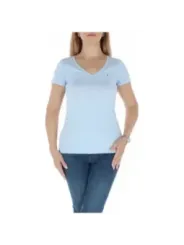Tommy Hilfiger Damen T-Shirt Azurblau | online kaufen