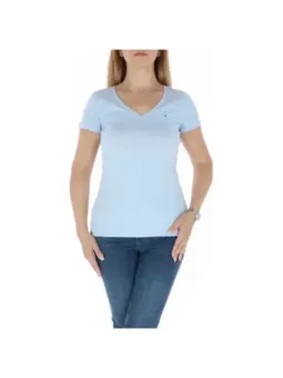 Tommy Hilfiger Damen T-Shirt Azurblau mieten bei Flex-Fashion