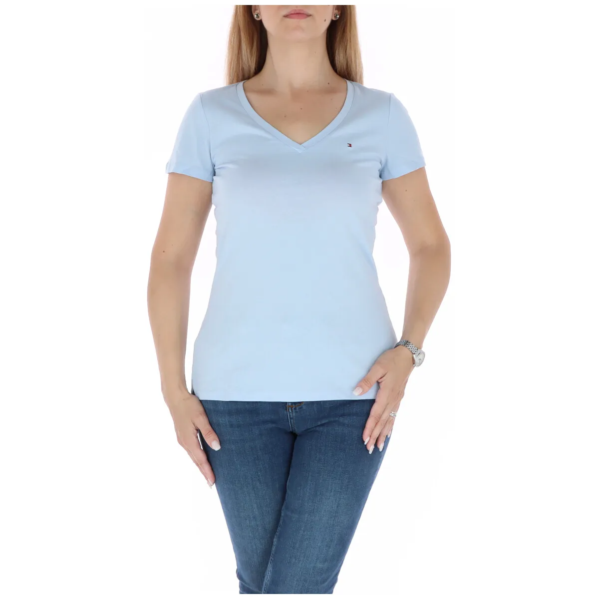 Damen T-Shirt Azurblau 273684