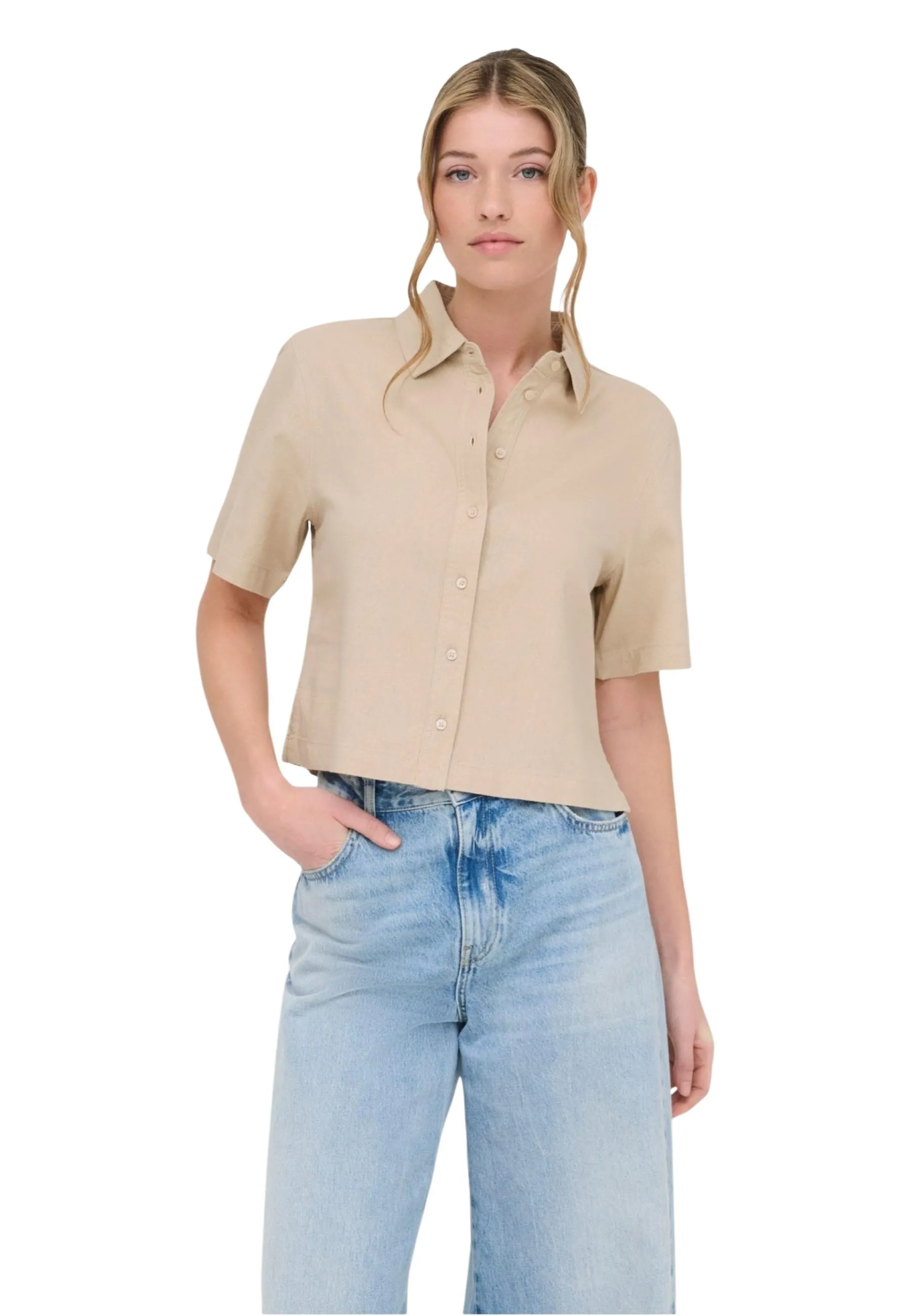 Only Damen Hemd Beige 513007