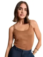 Morgan De Toi Damen Tank-Tops Kamelhaarfarben