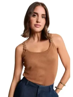 Morgan De Toi Damen Tank-Tops Kamelhaarfarben