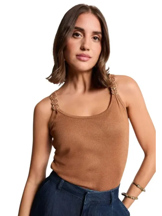 Morgan De Toi Damen Tank-Tops Kamelhaarfarben