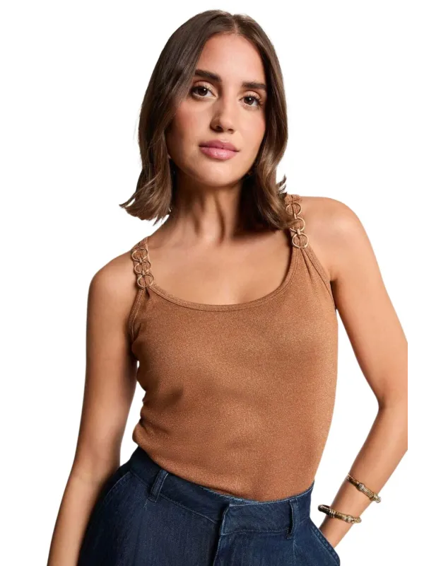 Morgan De Toi Damen Tank-Tops Kamelhaarfarben