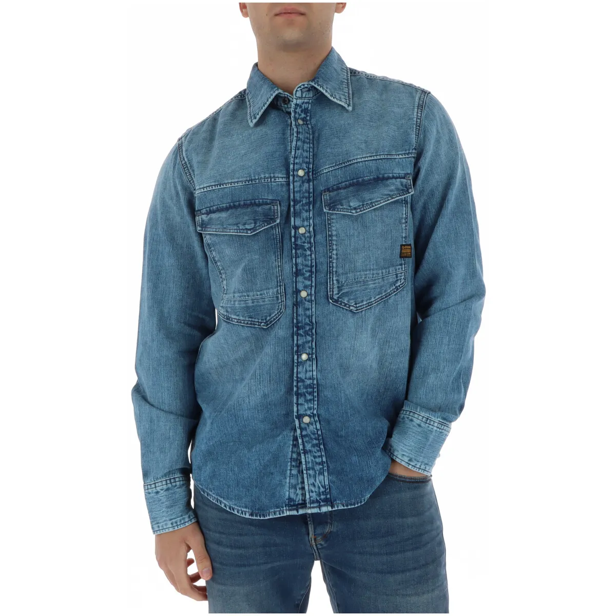 G-star Herren Hemd Blau 511989
