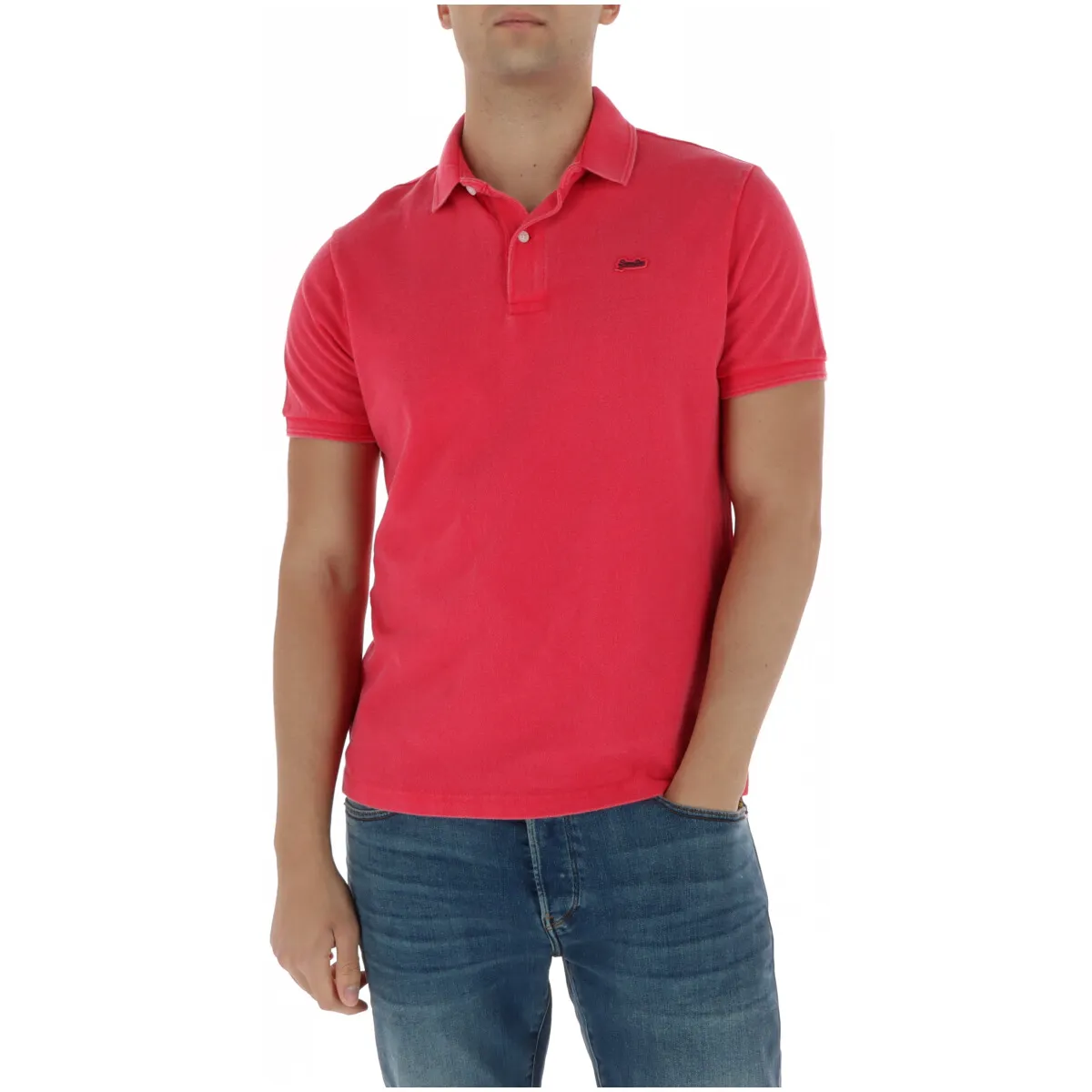 Herren Polo Fuchsinrot 511836