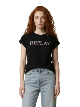 Replay Damen T-Shirt Schwarz mieten – Flex-Fashion Verleih
