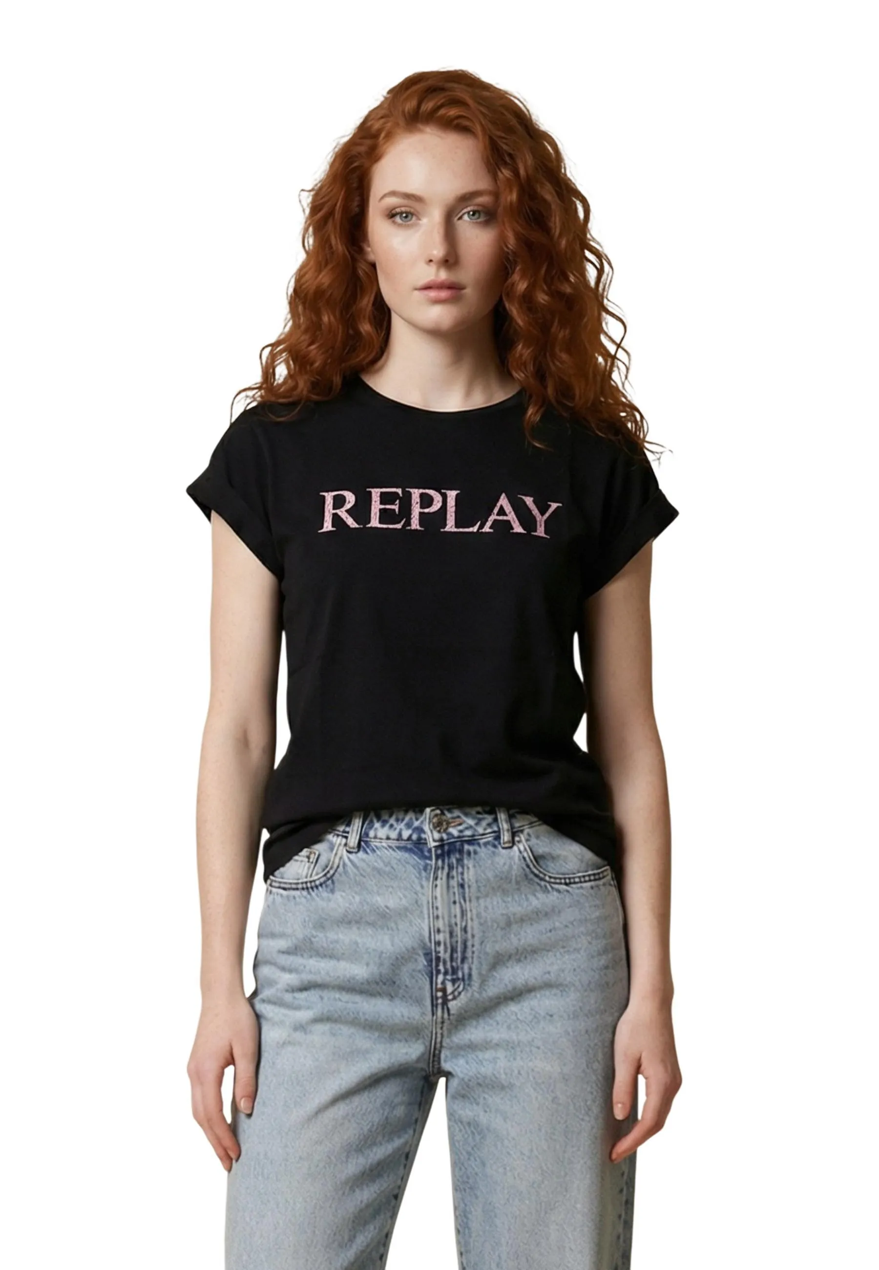 Replay Damen T-Shirt Schwarz 512785