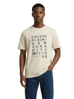 Calvin Klein Herren T-Shirt Beige mieten | Flex-Fashion