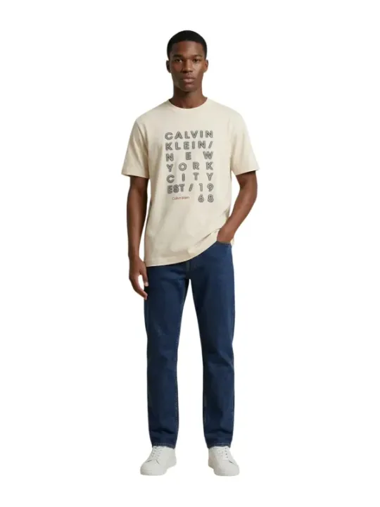 Calvin Klein Jeans Herren T-Shirt Beige | online kaufen
