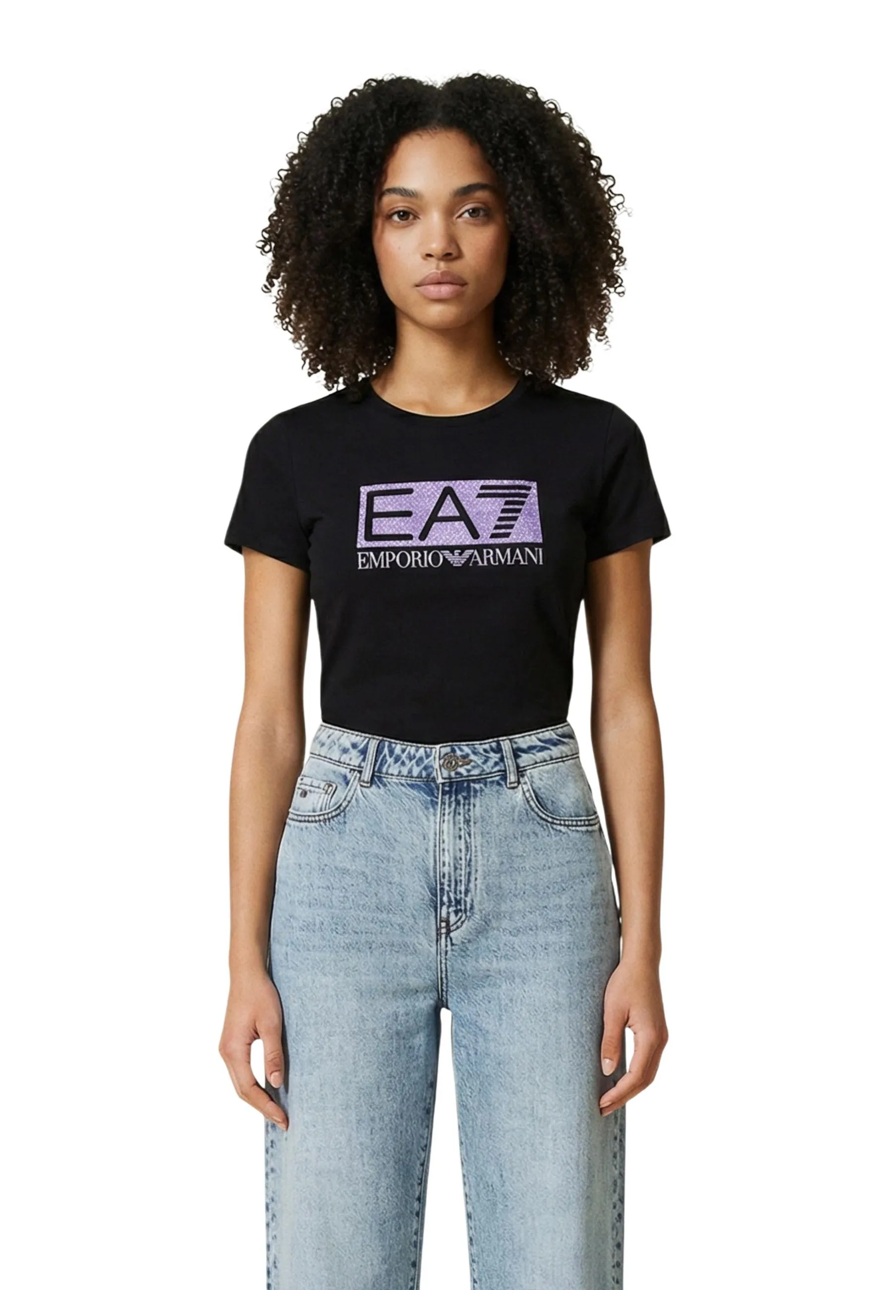 Ea7 Damen T-Shirt Schwarz 512810
