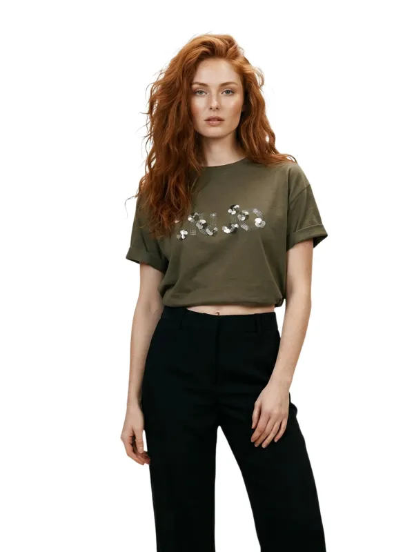 Liu Jo Damen T-Shirt Grün | online kaufen