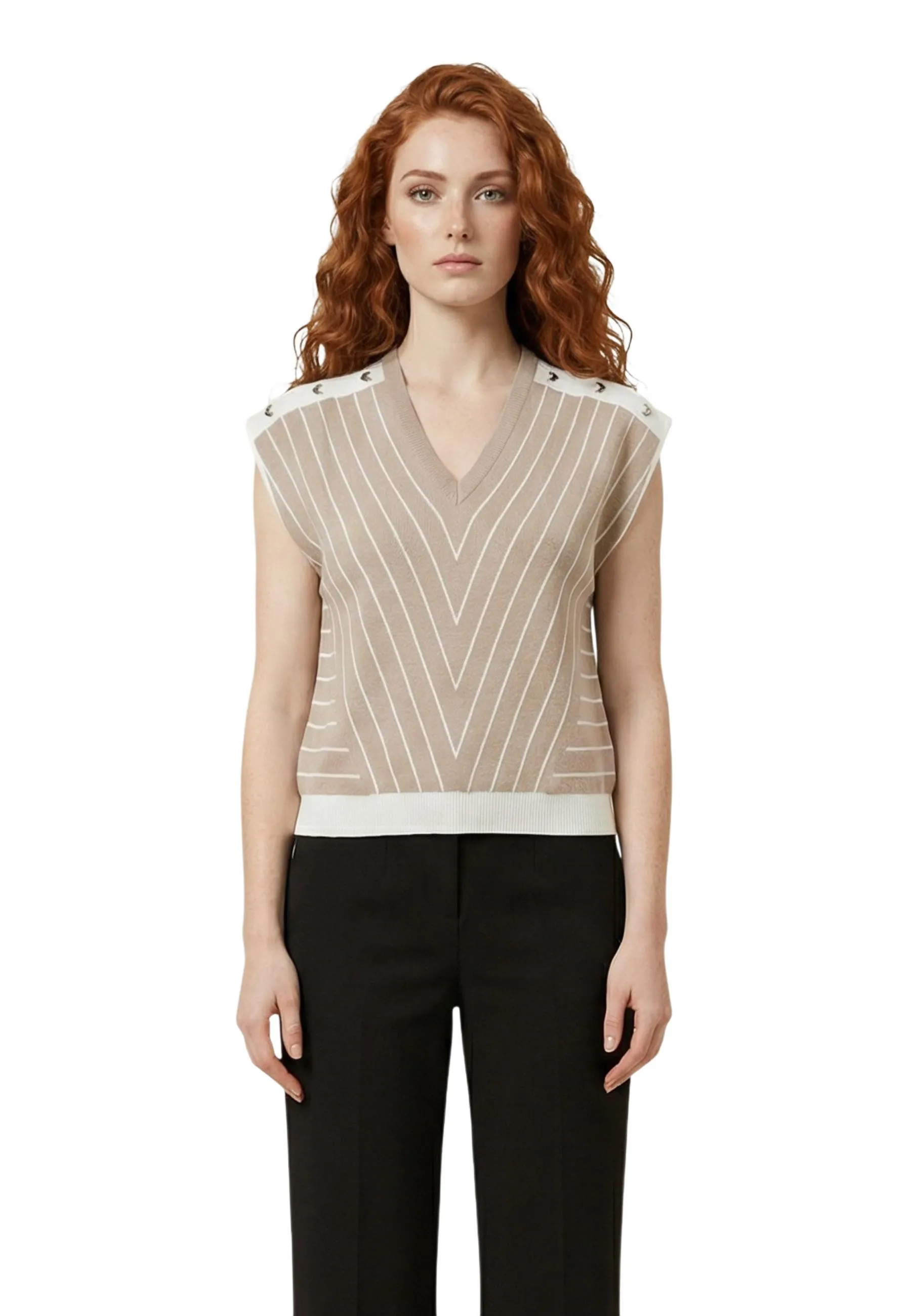 Liu Jo Damen Bluse Beige 512814